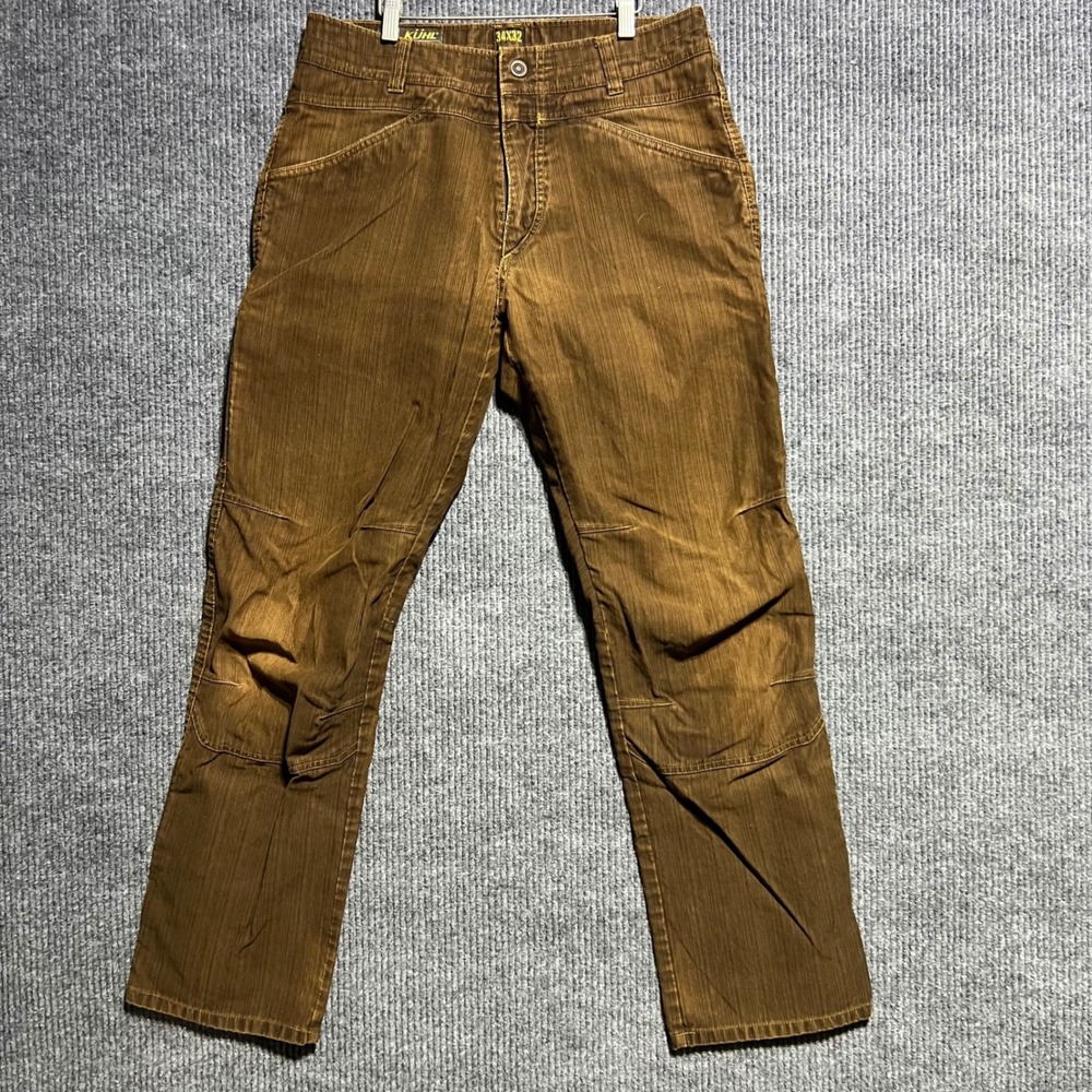 KUHL Law Pants Mens 34x32 Brown Corduroy Rugged Outdoor Utility Hiking Trousers